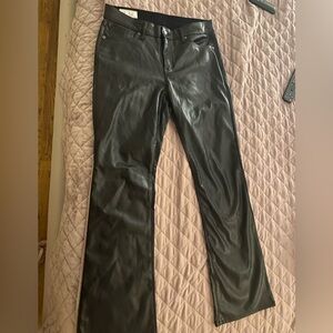 GAP Black Faux Leather Flare Pants